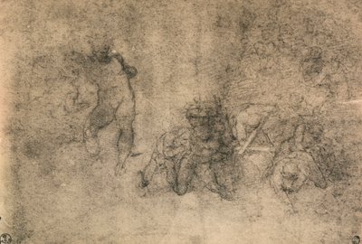 Verschiedene Studien eines männlichen Aktes, Michelangelo. Gabinetto dei Disegni e delle Stampe, Uffizien, Florenz von Michelangelo Buonarroti